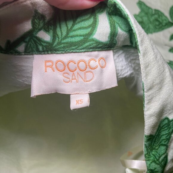 Rococo Sand Green Floral Wrap Mini Skirt - Picture 7 of 8